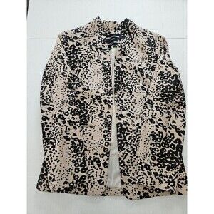 Re-Imagined By J. Crew Going-Out  Blazer in Leopard Print Size 0 Linen Blend